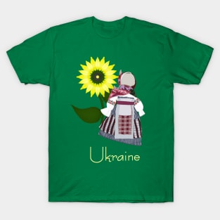 Ukrainian Folk Doll with sunflower, Motanka. Ukraine T-Shirt